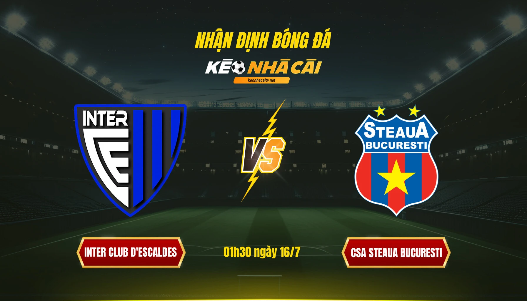 Soi kèo bóng đá Inter Club d'Escaldes vs Steaua Bucuresti